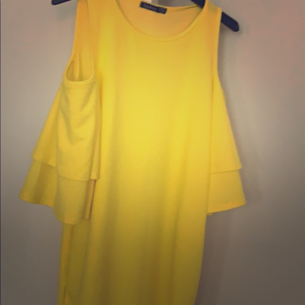 Yellow mini dress